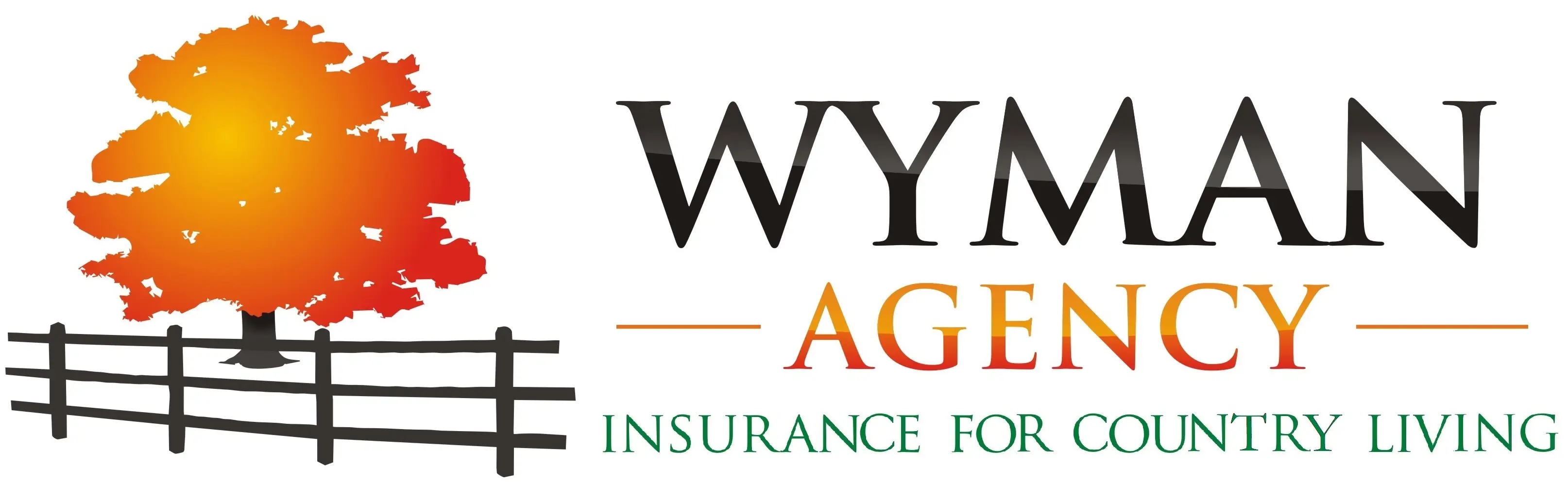 Wyman Agency insurance logo with tree, fence