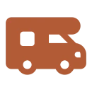 Brown motorhome silhouette illustration
